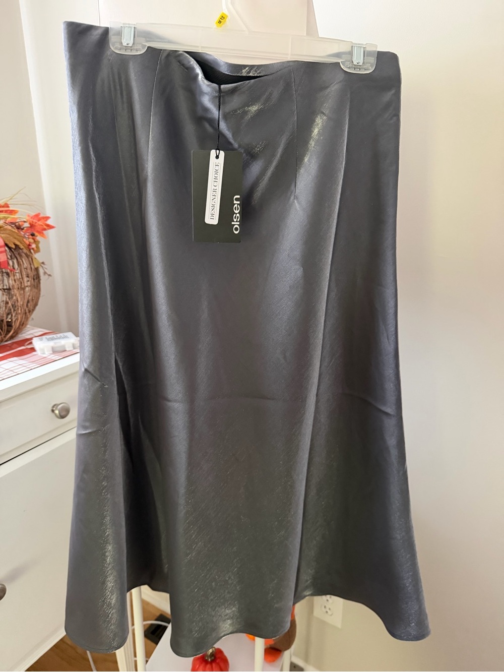 Olsen Black A-Line Midi Skirt